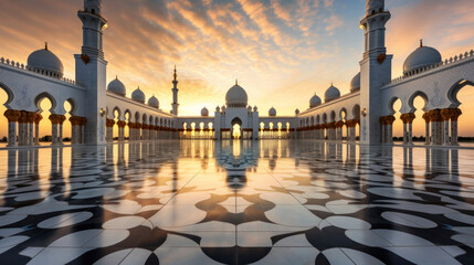 Abu Dhabi, Sheikh Zayed Grand Mosque in the Abu Dhabi. UAE. - obrazy, fototapety, plakaty