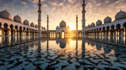 Foto op Canvas Abu Dhabi, Sheikh Zayed Grand Mosque in the Abu Dhabi. UAE. © Wararat