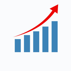 Vector growing graph icon