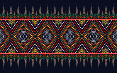 Textile design, oriental geometric embroidery for background or rug, wallpaper, ikat, batik, curtain design, vector illustration	