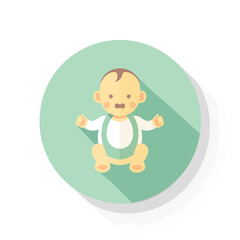 Obraz na płótnie Canvas Baby Infant Green Flat Icon On White Background
