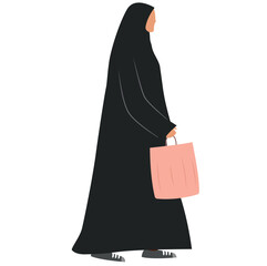 Bundle with Muslim lifestyle in cartoons. vector design