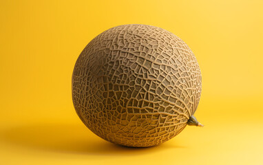 melon isolated on oker background