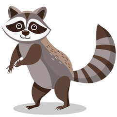 Wild mammal raccoon animal smiling cute. vector design