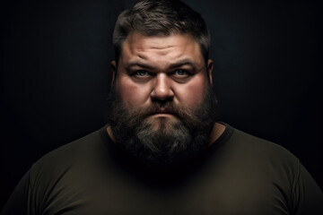 Fototapeta premium portrait of a big overweight bearded man