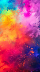 colorful and vibrant holi background in vertical layout