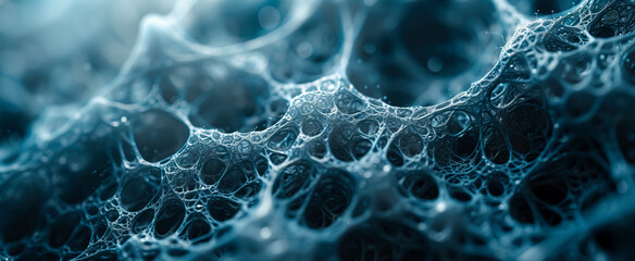 Microscopic Marvel: Intricate Cellular Foam Structure created with Generative AI technology - obrazy, fototapety, plakaty