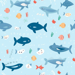 Seamless pattern fish