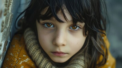 Children suffering from war and hunger. Warfare, fear, social problems