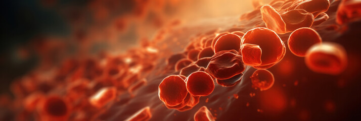 Close up of human red blood cells. - obrazy, fototapety, plakaty
