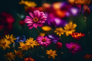 Fototapeta premium pink and yellow flowers
