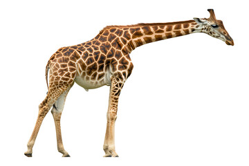 Fototapeta premium Giraffe standing isolated on white