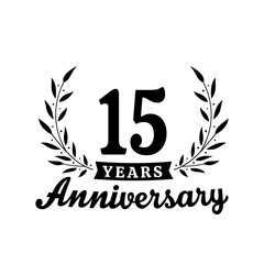 Celebrating 15 years anniversary logo design template. 15th anniversary celebrations logotype. Vector and illustrations.