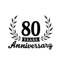 Celebrating 80 years anniversary logo design template. 80th anniversary celebrations logotype. Vector and illustrations.