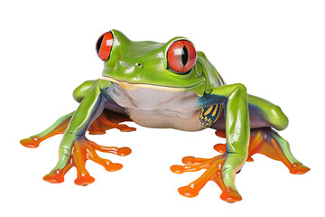 Image of a red-eyed frog on a tree branch