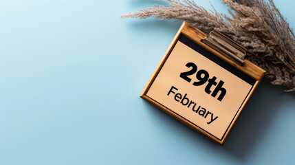 29th February calendar on a minimalist background