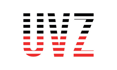 UVZ three initial letter iconic line negative space minimal logo design vector template. monogram, abstract, wordmark, business, typography, minimalist, brand, company, flat, modern, unique, simple