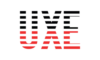 UXE three initial letter iconic line negative space minimal logo design vector template. monogram, abstract, wordmark, business, typography, minimalist, brand, company, flat, modern, unique, simple