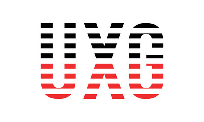 UXG three initial letter iconic line negative space minimal logo design vector template. monogram, abstract, wordmark, business, typography, minimalist, brand, company, flat, modern, unique, simple