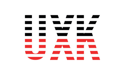 UXK three initial letter iconic line negative space minimal logo design vector template. monogram, abstract, wordmark, business, typography, minimalist, brand, company, flat, modern, unique, simple