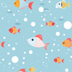 Fototapeta premium Seamless pattern fish