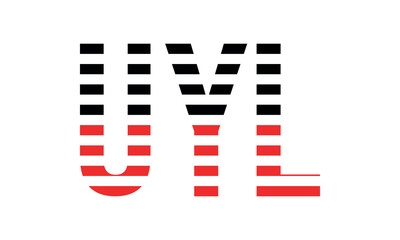 UYL three initial letter iconic line negative space minimal logo design vector template. monogram, abstract, wordmark, business, typography, minimalist, brand, company, flat, modern, unique, simple