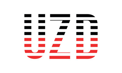 UZD three initial letter iconic line negative space minimal logo design vector template. monogram, abstract, wordmark, business, typography, minimalist, brand, company, flat, modern, unique, simple