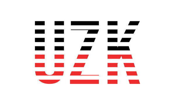 UZK three initial letter iconic line negative space minimal logo design vector template. monogram, abstract, wordmark, business, typography, minimalist, brand, company, flat, modern, unique, simple