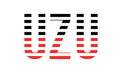 UZU three initial letter iconic line negative space minimal logo design vector template. monogram, abstract, wordmark, business, typography, minimalist, brand, company, flat, modern, unique, simple