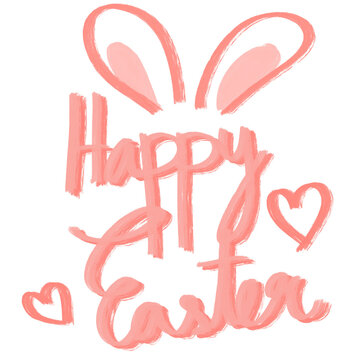 Happy easter day with bunny clipart