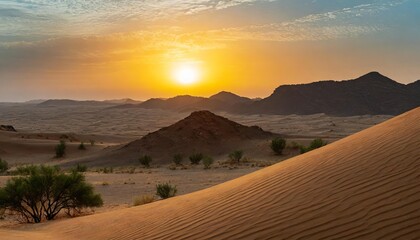 Fototapeta na wymiar Generated image of sunrise in the desert
