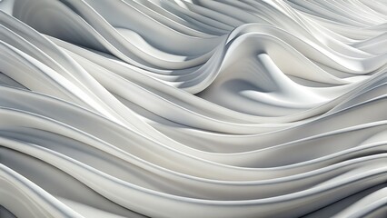 Pure White Wavy Abstract Background with Soft Pastel Colors