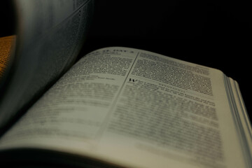 book on a black background