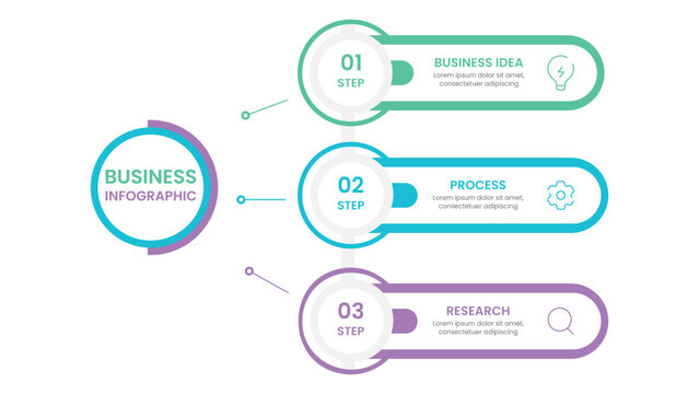 Business infographic design template with steps or processes. Can be used for workflow layout, diagram, annual report, web design