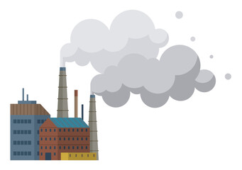Factories vector illustration. Factories concept is novel, each page turned in language production and processing Factory buildings, sentinels progress, stand tall against backdrop industrial