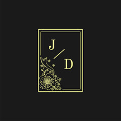 JD Initials Wedding Logo, Wedding Monogram, Luxury Wedding Logo