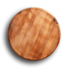 Wooden cutting board isolated on transparent or white background, png