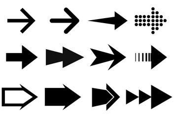 Black vector arrows, pack, arrow icon, arrow, pointer, cursor - obrazy, fototapety, plakaty