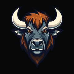 buffalo head logo mascot
