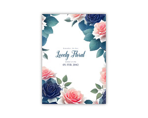 Wedding invite card flower vector wedding invitation floral template