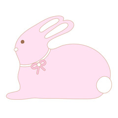 Cute bunny rabbit vector illustration isolated.