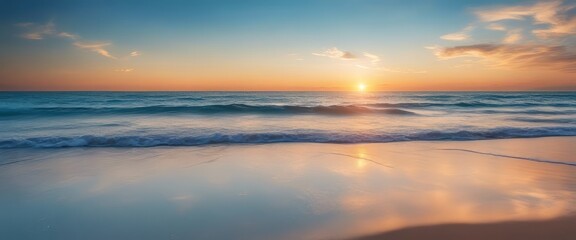 Fototapeta na wymiar Sky Blue,Cloud Background,Horizon Spring Clear Sky in Morning by the beach
