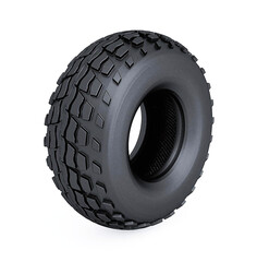 Obraz premium Tire on black background. 3d render.