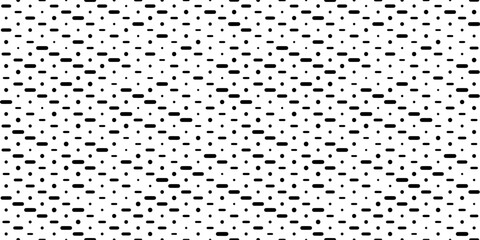 dashed line pattern with small circle. striped background. Different size pattern.  seamless texture. short lines with rounded corner. vector illustration - obrazy, fototapety, plakaty