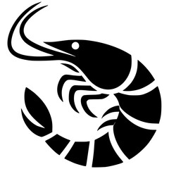 Simple shrimp logo