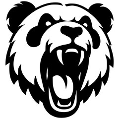 Angry panda silhouette © Breck