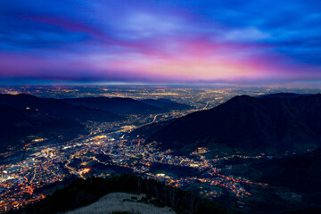 Seriana valley illuminated at sunset © pierluigipalazzi