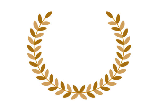 Icono de corona de laurel en fondo blanco.