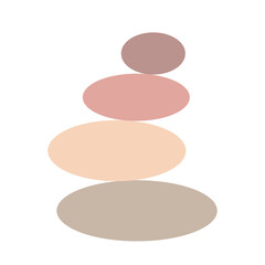 Vector Illustration of balance made of colored stones. Balance concept. Zen stones flat design style.