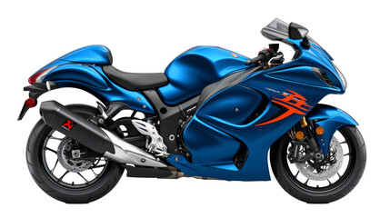 Obraz na płótnie Canvas Blue Motorcycle on White Background